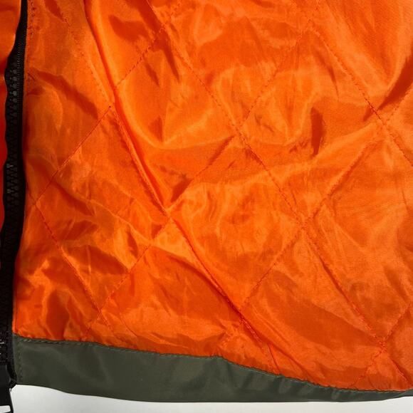 Madden Girl Insulated Bomber Jacket Coat Army Sage Green Orange - Picture 11 of 16
